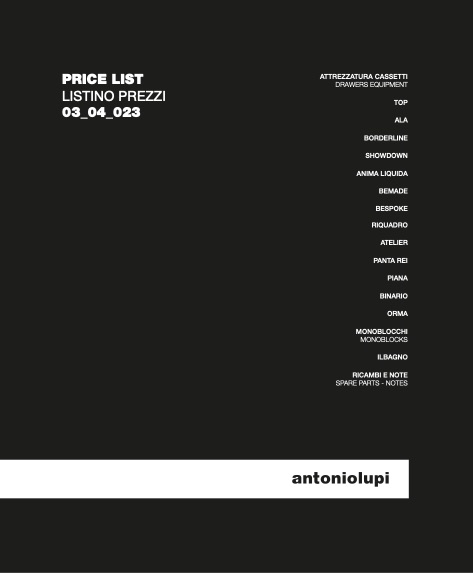 Antonio Lupi - Listino prezzi 03_04_023. Vol.1