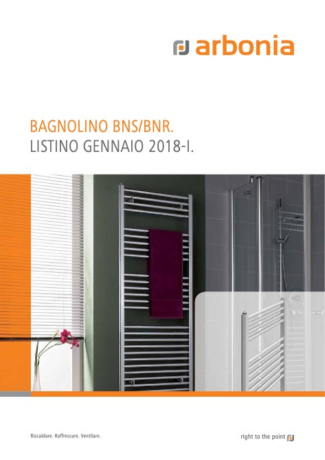Arbonia - Liste de prix BAGNOLINO BNS/BNR