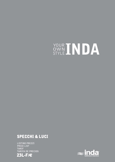 Inda - Lista de precios Specchi e Luci