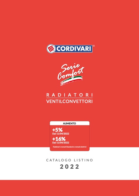 Cordivari - Прайс-лист Radiatori | Ventilconvettori