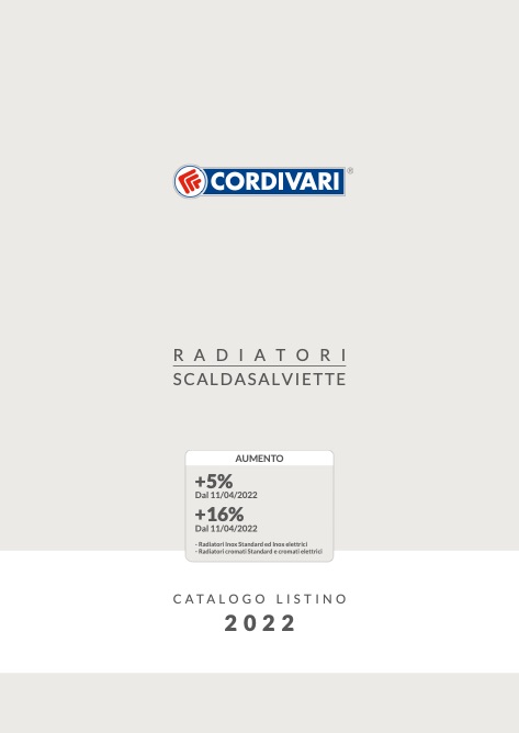 Cordivari - Lista de precios Radiatori | Scaldasalviette