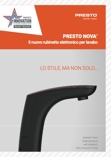 Presto - Каталог NOVA - Rubinetto elettronico per lavabo