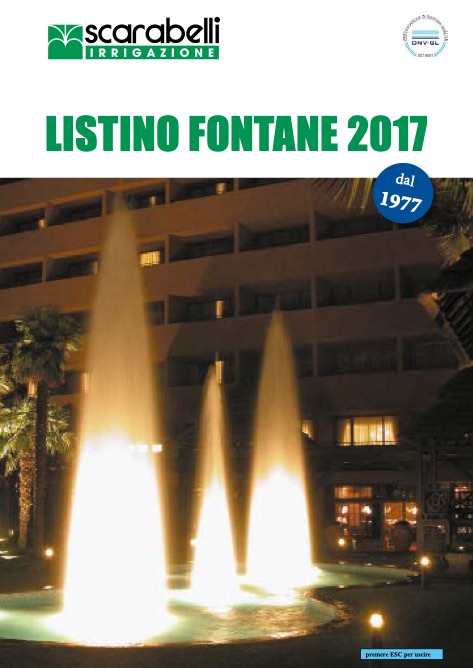 Scarabelli Irrigazione - Liste de prix Fontane 2017