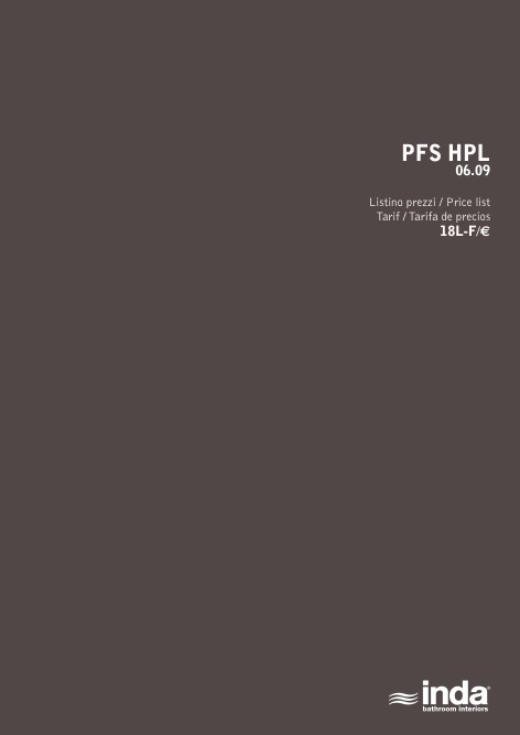 Inda - Прайс-лист PSF HPL L-F