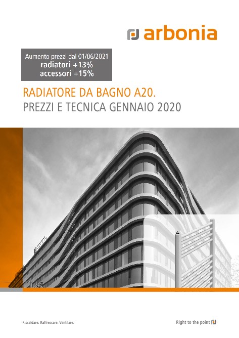 Arbonia - Прайс-лист RADIATORE DA BAGNO A20 rev.2