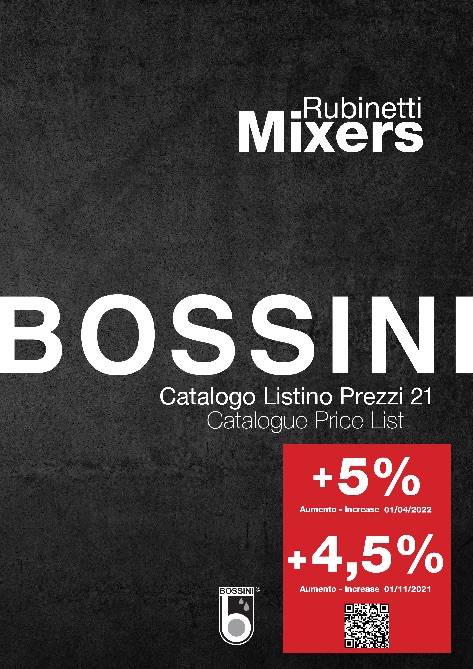 Bossini - Listino prezzi Rubinetti Mixers