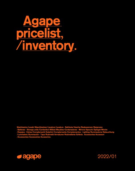 Agape - Lista de precios Inventory