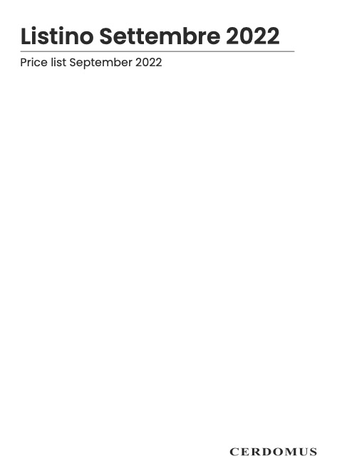 Cerdomus - 价目表 Settembre 2022