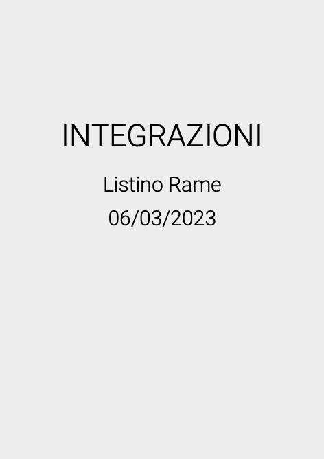 Tecnosystemi - Price list Integrazioni 2023 | Rame