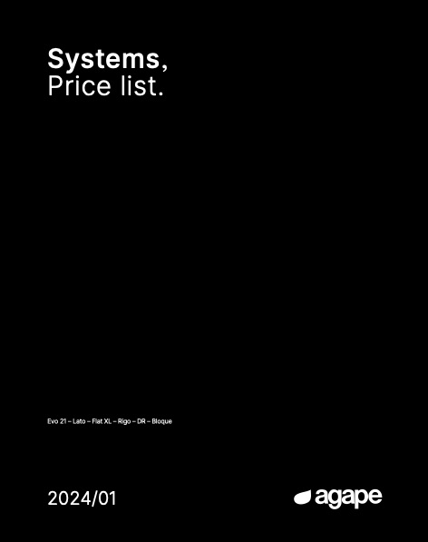 Agape - Liste de prix Systems | 2024/01