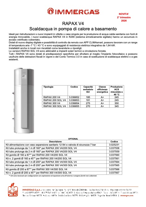 Immergas - Каталог Rapax V4