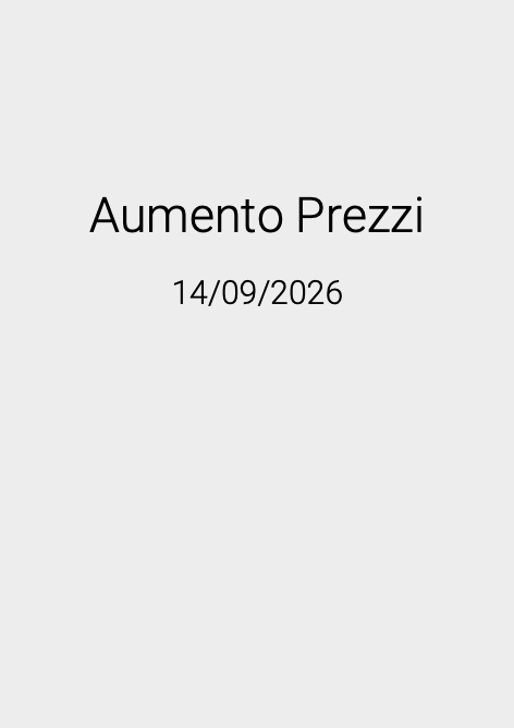 Aqua - Price list Aumento Prezzi