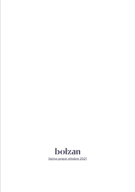 Bolzan - Listino prezzi Ottobre 2021