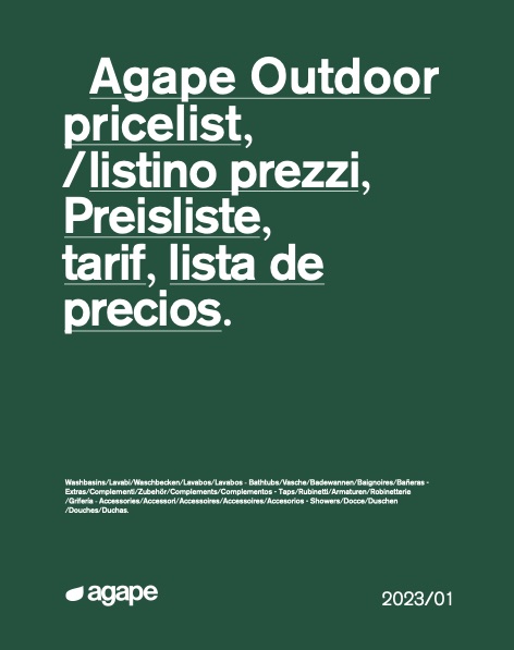 Agape - Price list Outdoor | 2023/01