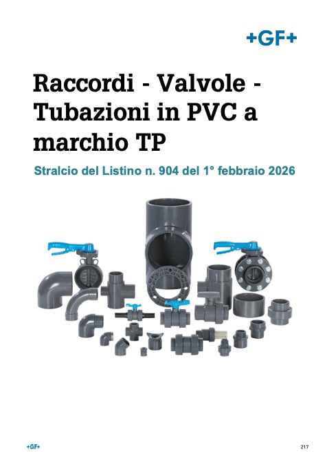 Georg Fischer - Lista de precios Raccordi - Valvole - Tubazioni in PVC a marchio TP
