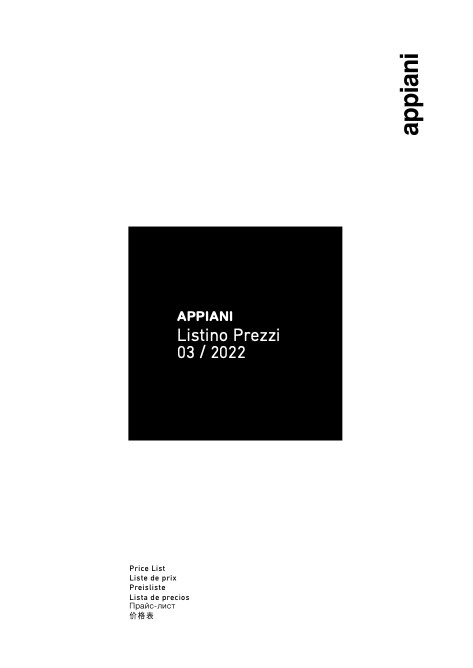 Appiani - Price list  Rev.2 2022