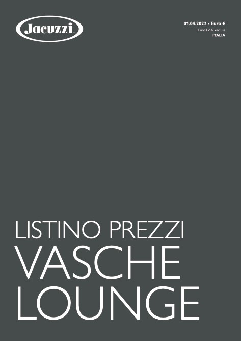 Jacuzzi - Price list Vasche Lounge