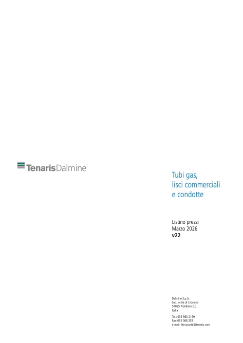 Tenaris - Preisliste Marzo 2026