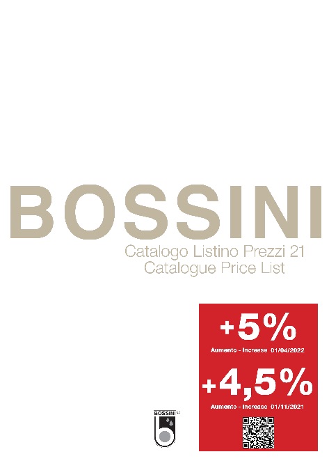 Bossini - Listino prezzi 2021