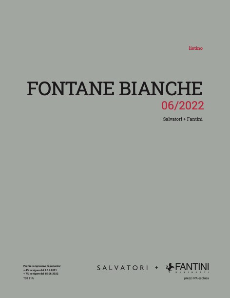 Fantini - Lista de precios FONTANE BIANCHE