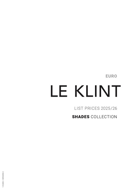 Le Klint - Listino prezzi Shades Collection 2025/26