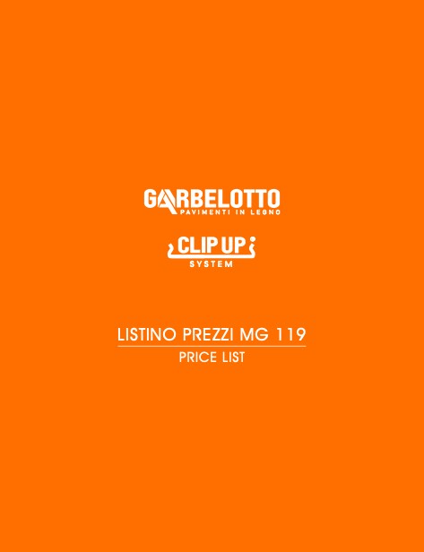 Garbelotto - Price list LISTINO MG 119 rev.1 2022
