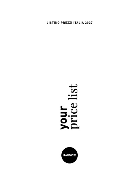 Ragno - Price list Settembre 2026