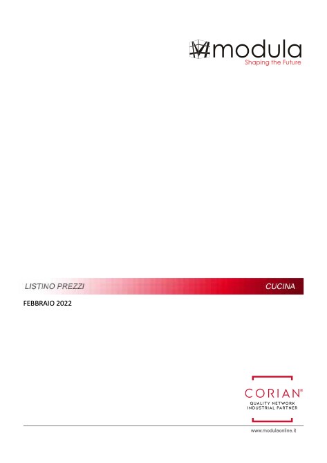 Modula - Прайс-лист Cucina