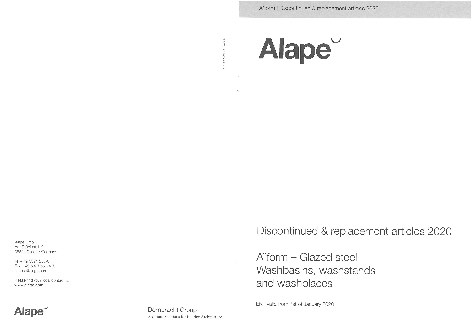 Alape - Listino prezzi Discontinued & replacement articles 2020