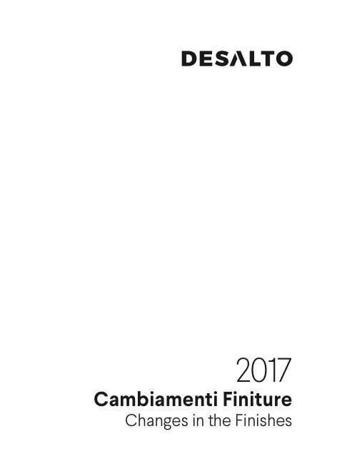 Desalto - Catalogue 2017 Cambiamenti Finiture