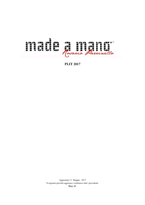 Made a Mano - Price list 2017