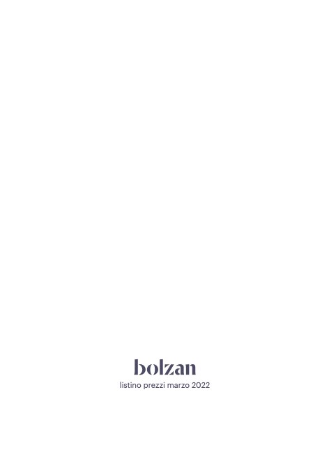 Bolzan - Listino prezzi Marzo 2022