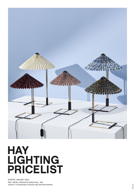 Hay - Прайс-лист Lighting