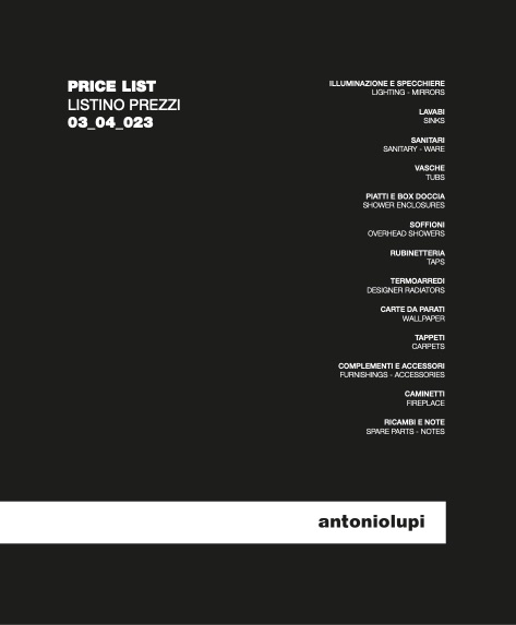 Antonio Lupi - Listino prezzi 03_04_023. Vol.2