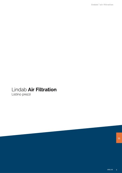 Lindab - Lista de precios 11 - Air filtration