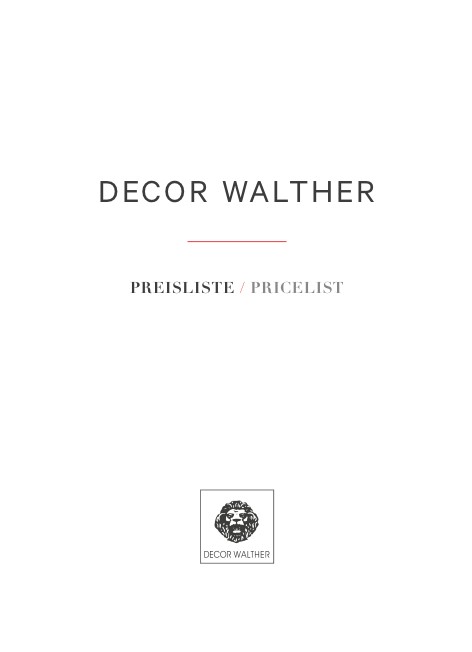 Decor Walther - Lista de precios Pricelist