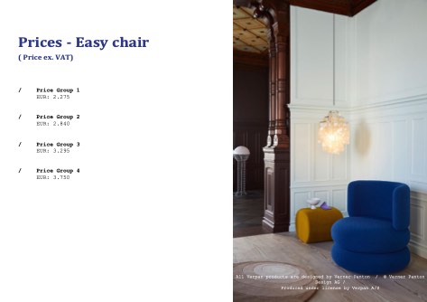 Verpan - Lista de precios Easy Chair