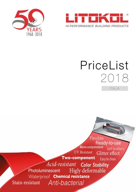 Litokol - Lista de precios 2018