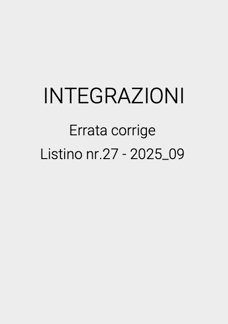 Gia - Прайс-лист INTEGRAZIONI