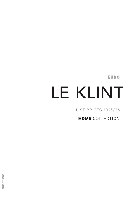 Le Klint - Listino prezzi Home Collection 2025/26