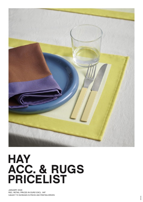 Hay - Price list Accessories & Rugs