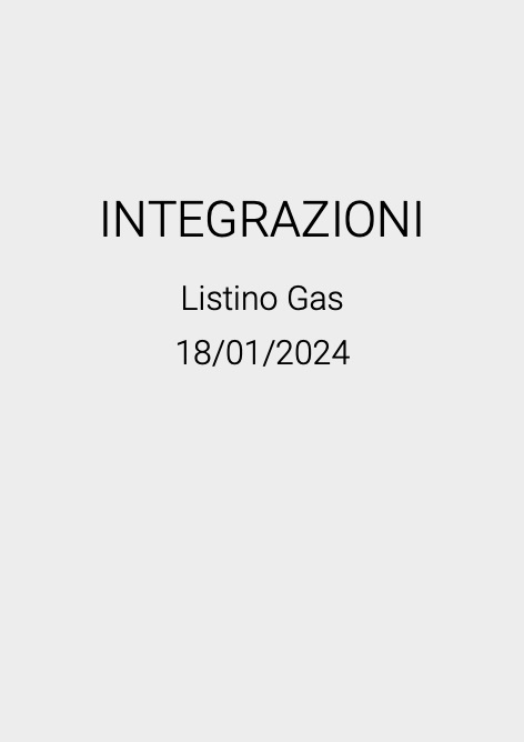 Tecnosystemi - 价目表 Integrazioni 2024 | Gas