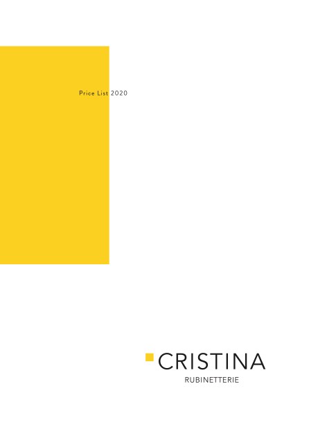 Cristina - Lista de precios 2020