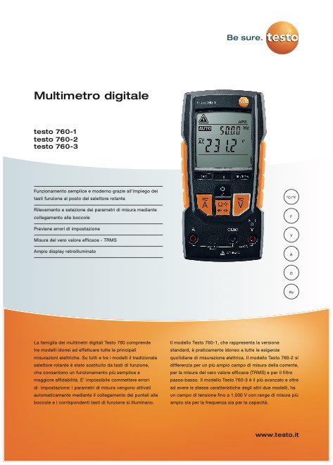 Testo - Catalogue Multimetro digitale