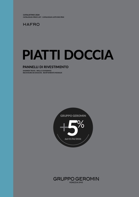 Hafro - Geromin - Price list Piatti doccia e rivestimenti
