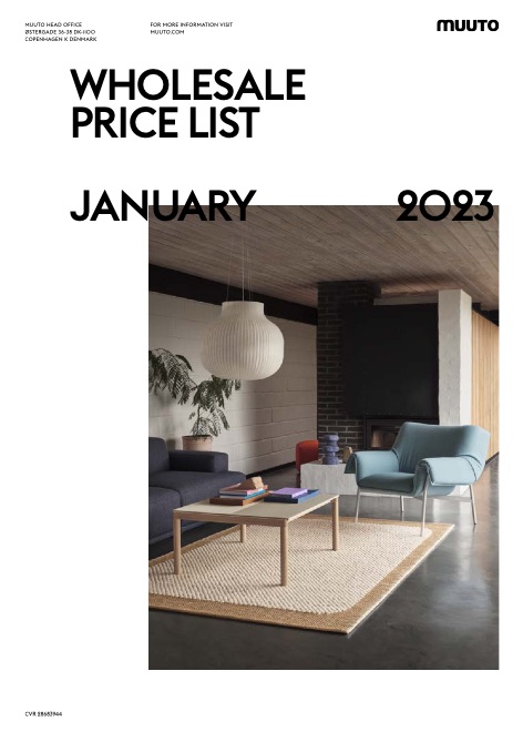 Muuto - Price list WOLESALE 2023