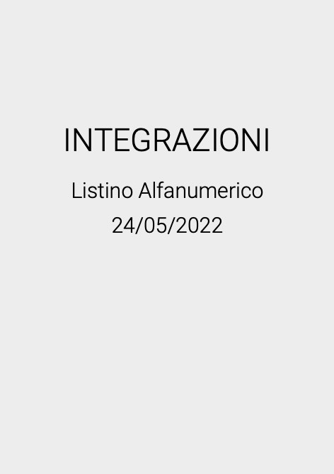 Tecnosystemi - Lista de precios Integrazioni 2022