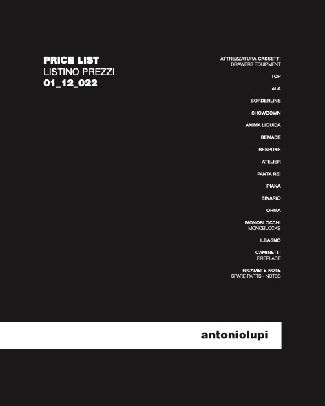 Antonio Lupi - Price list 01_12_022. Vol.1