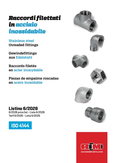 Raccorderie Metalliche - Price list Raccordi Filettati | Giugno 2026