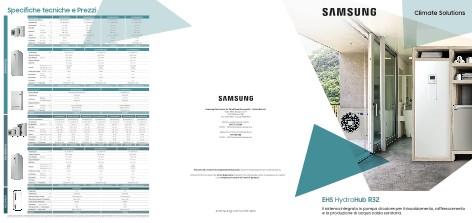 Samsung - Lista de precios Pompa di calore EHS HydroHub R32